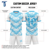 Dynamic Stripes Custom Team Adult Youth Blue Soccer Jersey